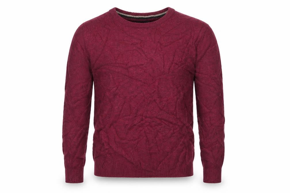 Front view of Easy men’s purple knit jumper, size M