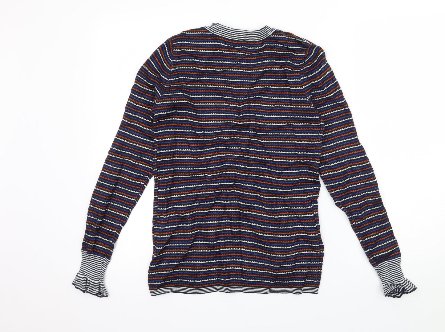 Papaya Womens Blue Striped Knit Pullover Jumper Size 8