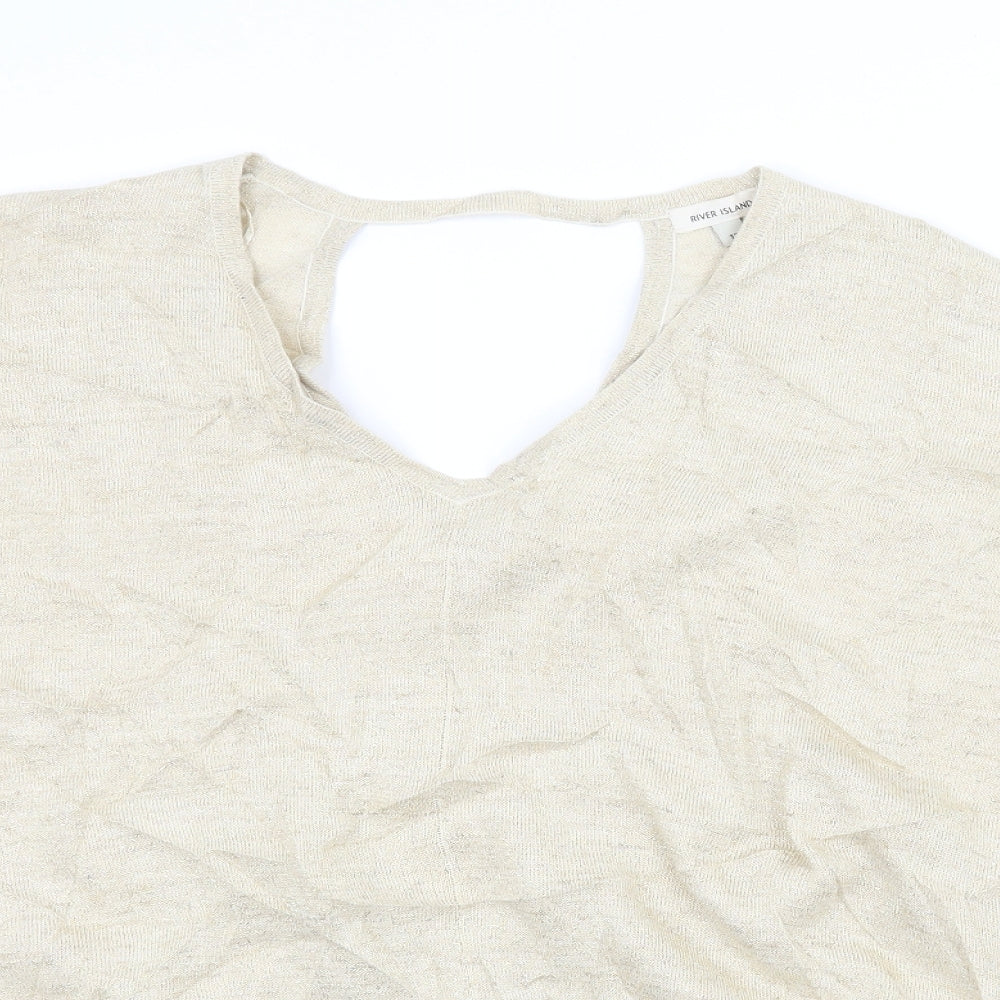 River Island Womens Ivory   Pullover Jumper Size 12  - Cut out back