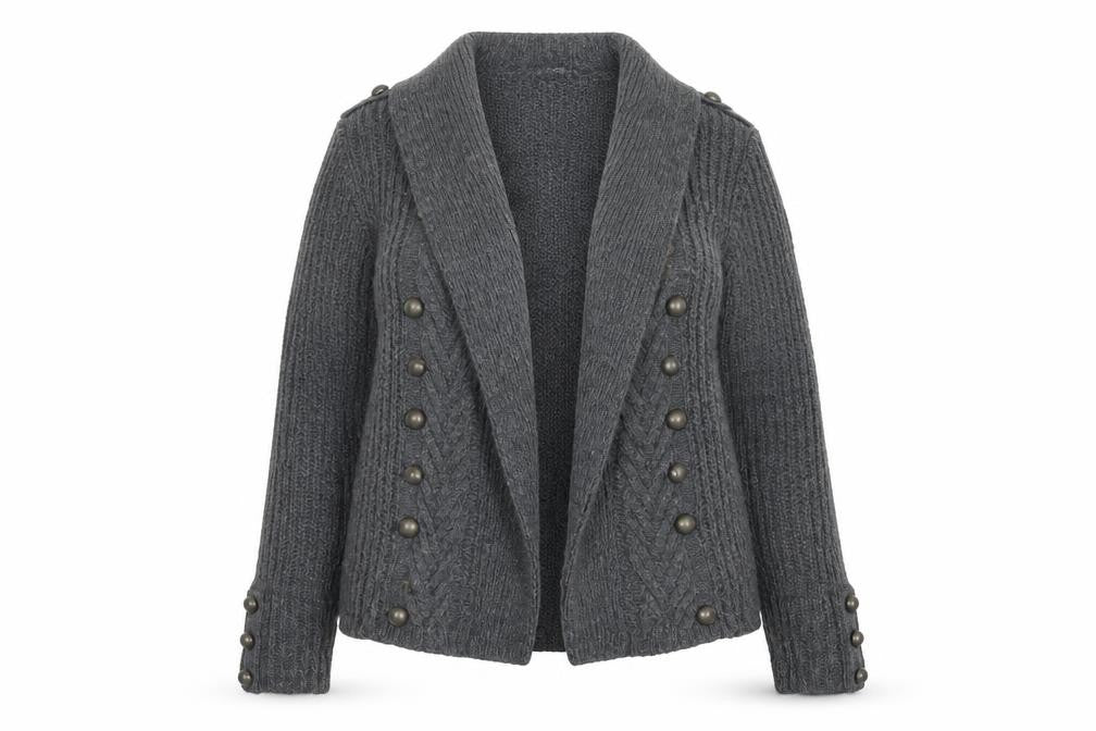 Marks and Spencer Womens Grey  Knit Cardigan Jumper Size 8