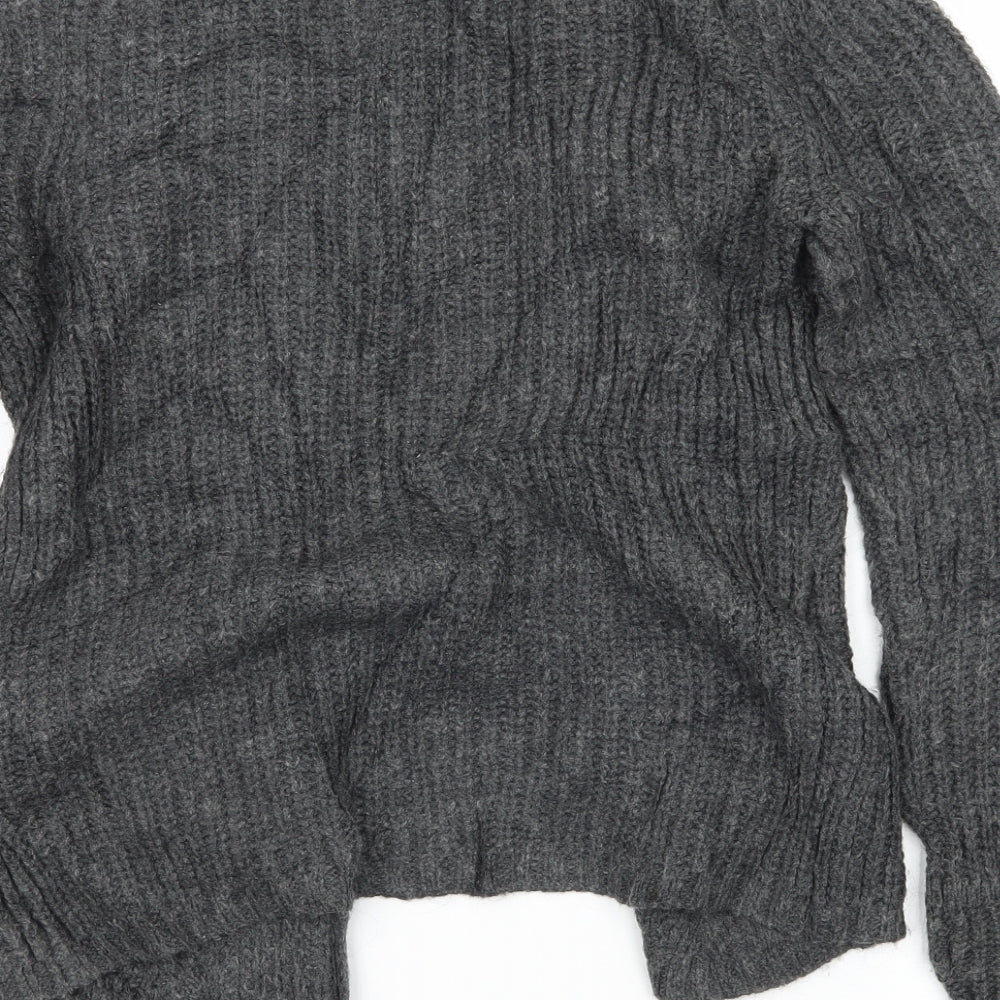 Marks and Spencer Womens Grey  Knit Cardigan Jumper Size 8