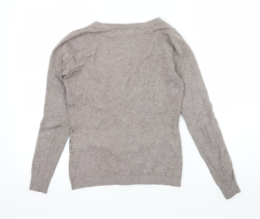 Tiramisu Womens Brown  Knit Cardigan Jumper Size M