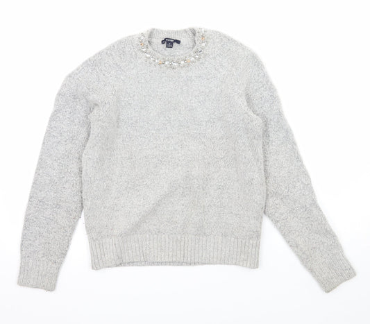 Kiabi Womens Grey  Knit Pullover Jumper Size 10