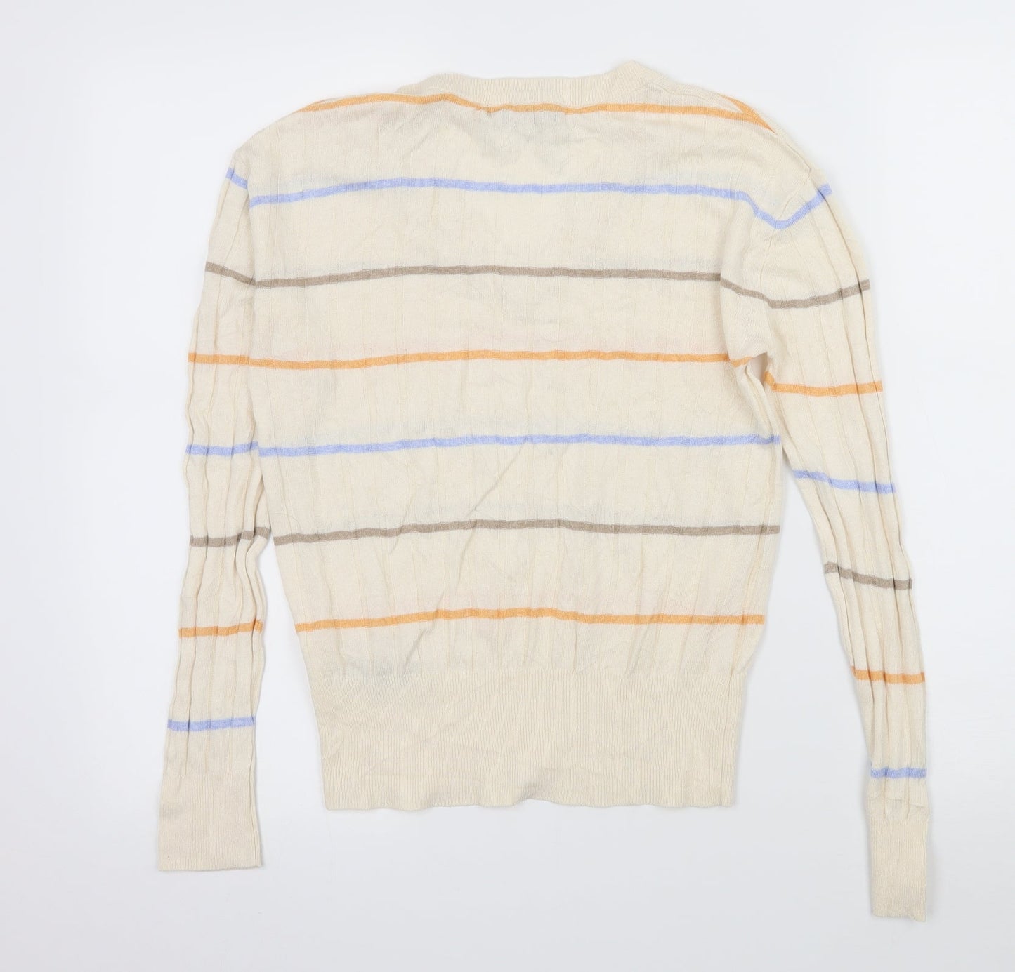 Marks and Spencer Womens Ivory Striped Knit Pullover Jumper Size S