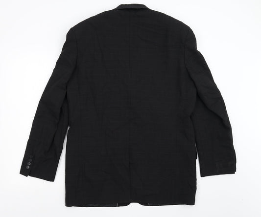 NEXT Mens Black Check  Jacket Suit Jacket Size 40