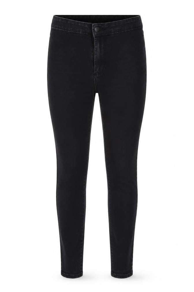 Front view of Denim Co. women’s black denim skinny jeans, size UK 8, 26-inch leg