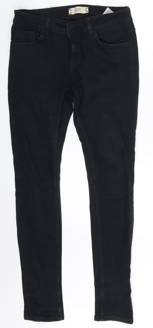 40 Womens Black  Denim Skinny Jeans One Size L29 in