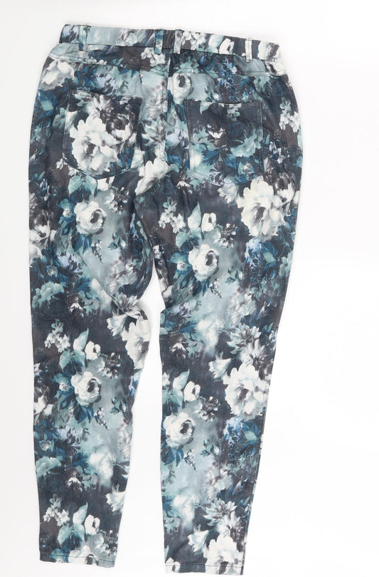 Rut & Circle Womens Multicoloured Floral  Capri Trousers Size 10 L24 in
