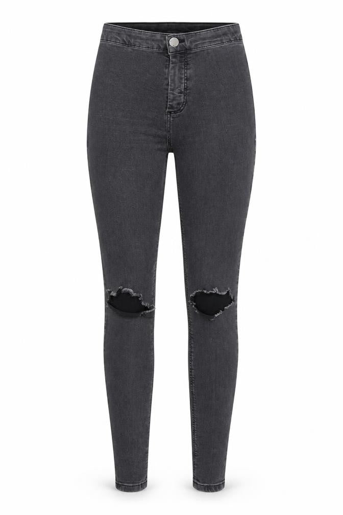 Topshop Womens Grey  Denim Skinny Jeans One Size L34 in