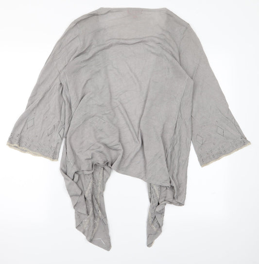 Monsoon Womens Grey  Knit Cardigan Jumper Size M