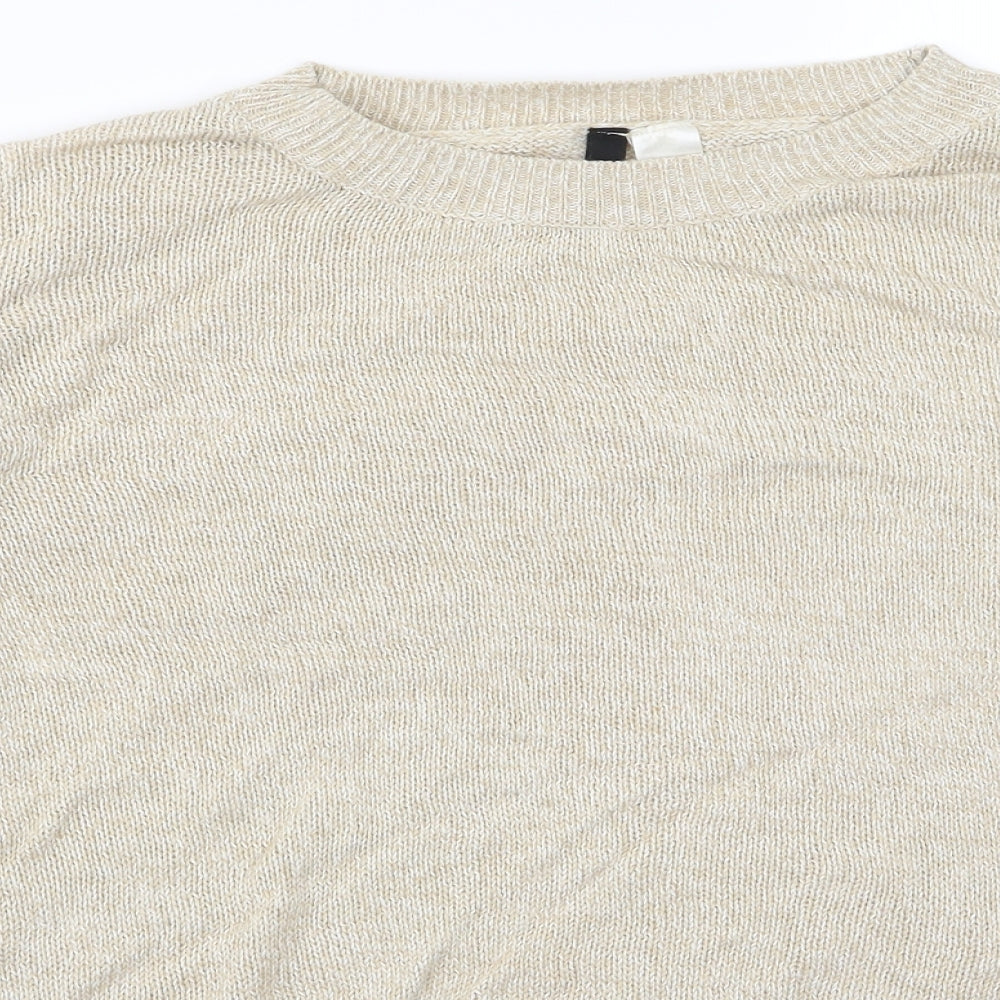 Divided Womens Beige  Knit Pullover Jumper Size M