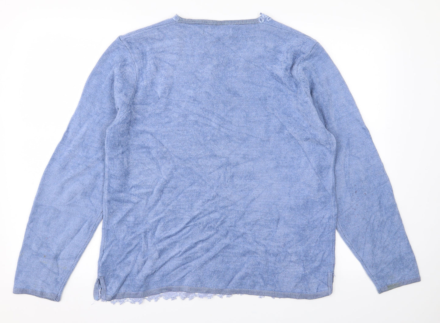 Reflect Womens Blue  Knit Pullover Jumper Size M