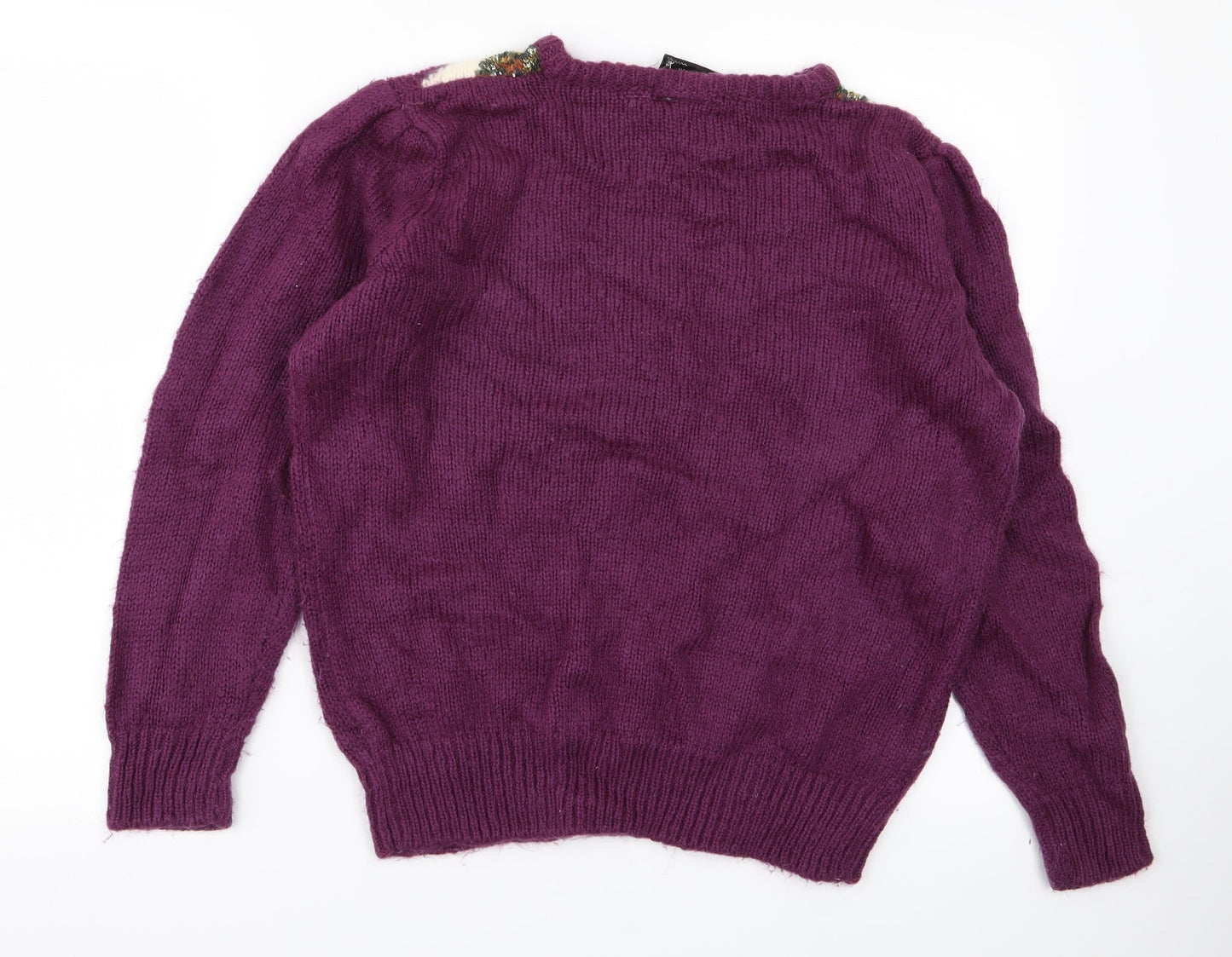 Paramour Womens Purple  Knit Pullover Jumper One Size