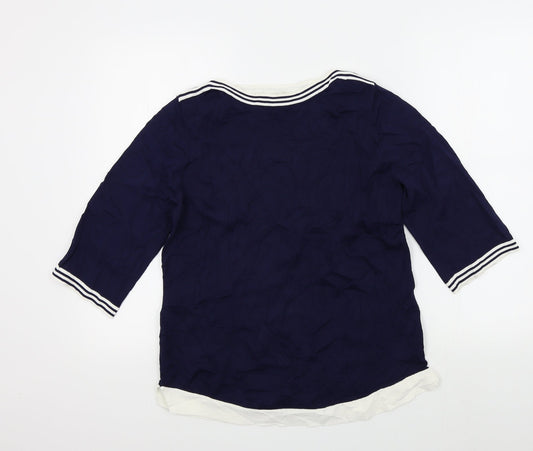 text Womens Blue   Pullover Jumper Size M