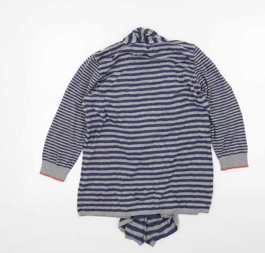 M&S Womens Blue Striped  Cardigan Jumper Size 12