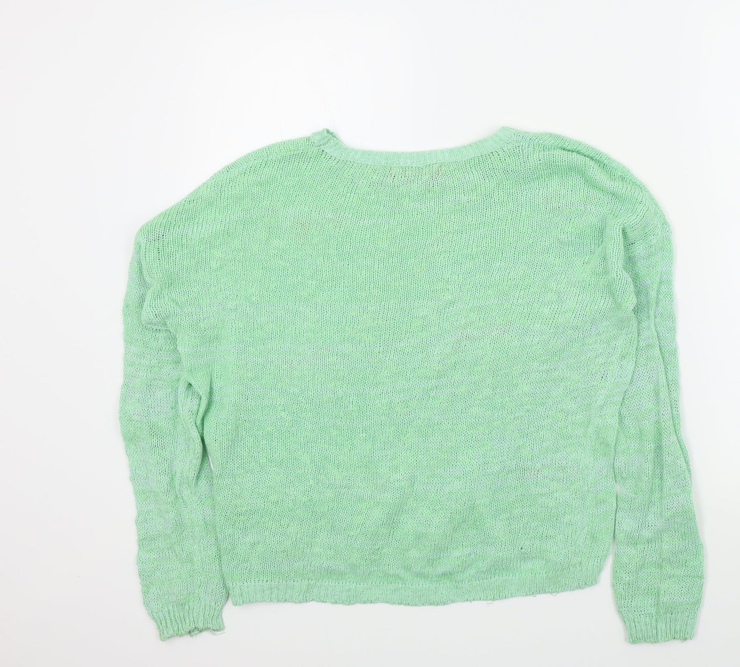 Ally Womens Green Floral  Pullover Jumper Size L