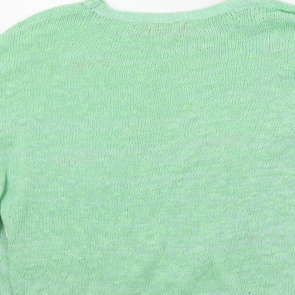 Ally Womens Green Floral  Pullover Jumper Size L