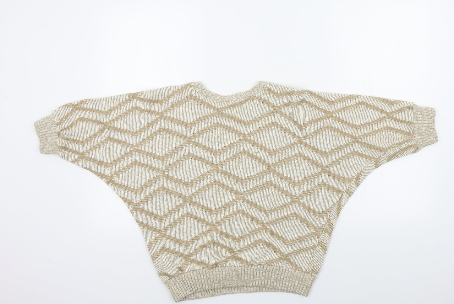 Demart Womens Brown Geometric  Pullover Jumper Size S