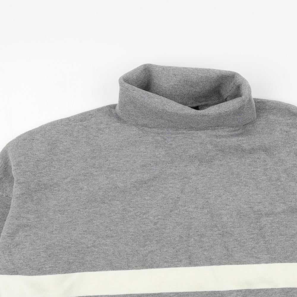 New Look Womens Grey Striped  Pullover Jumper Size M