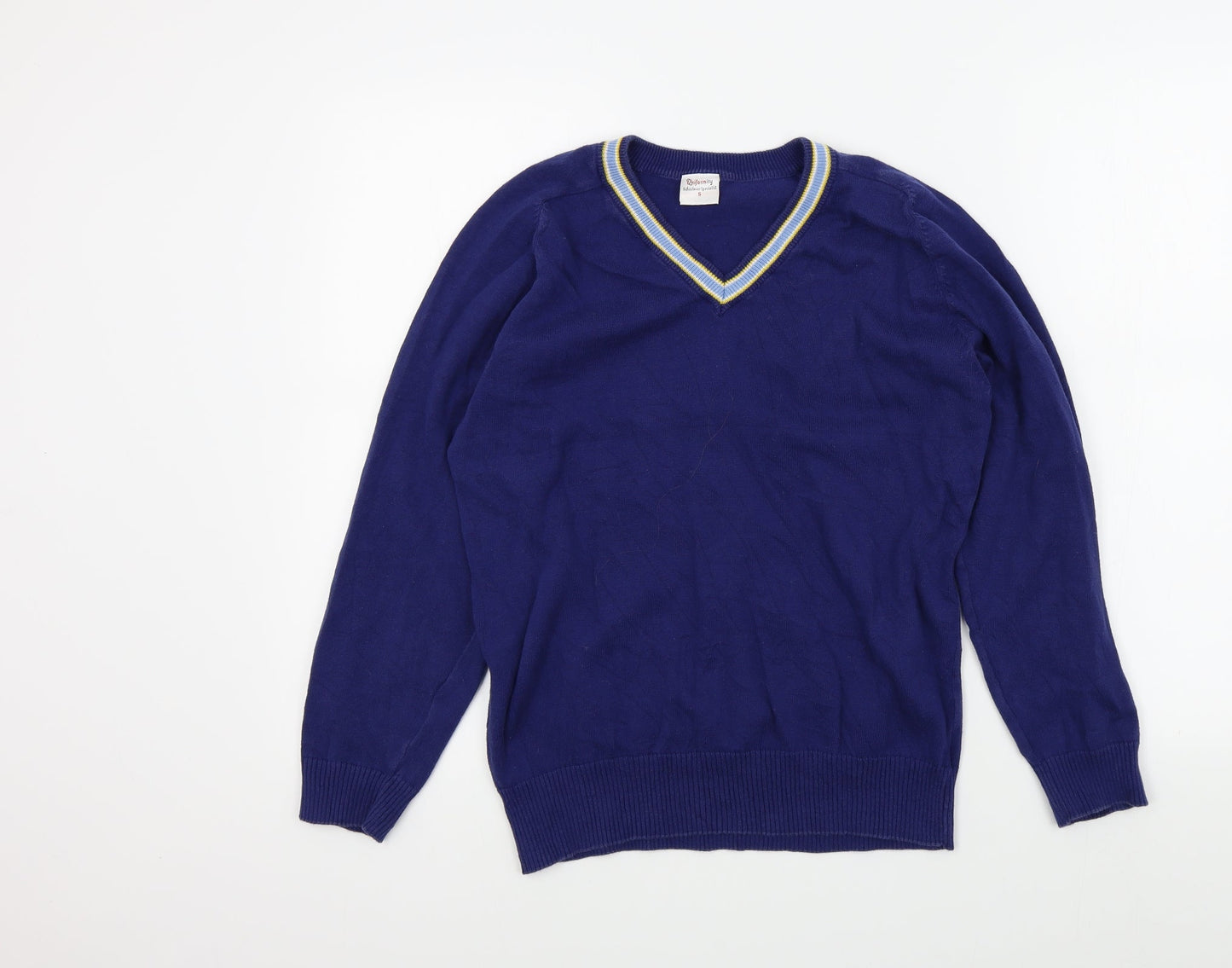 uniformity Boys Blue Colourblock  Pullover Jumper Size S