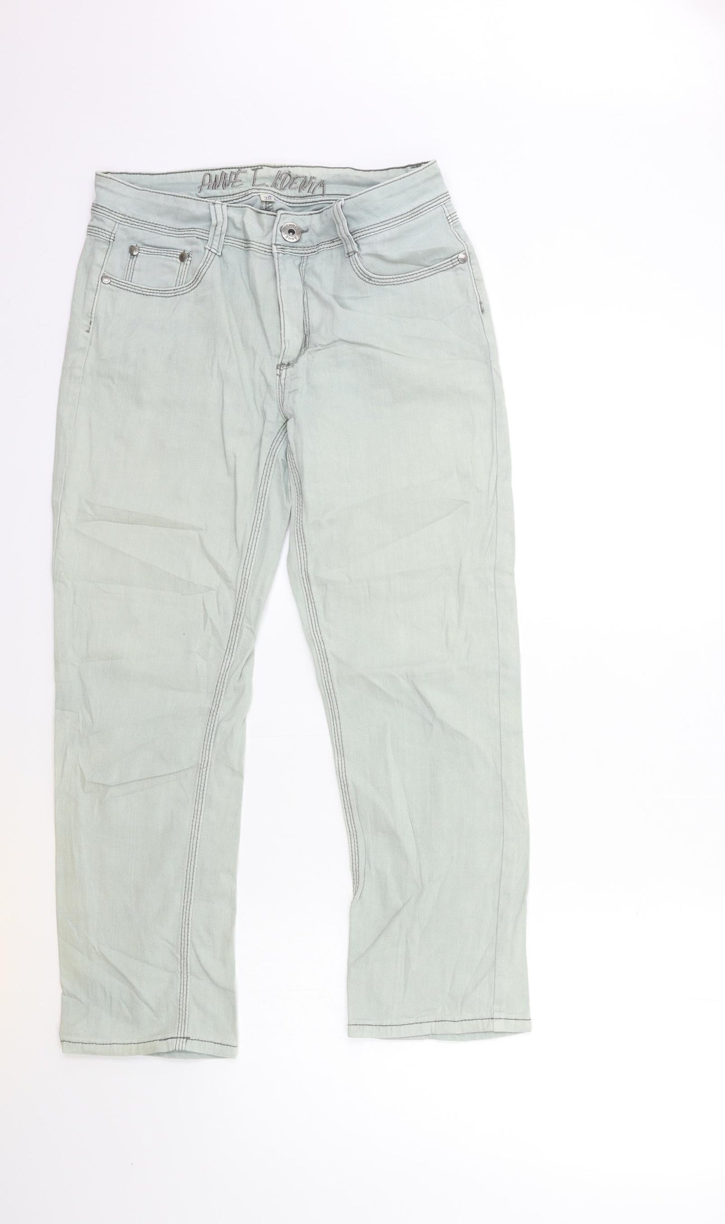 Preworn Womens Blue  Denim Cropped Jeans Size 10 L28 in