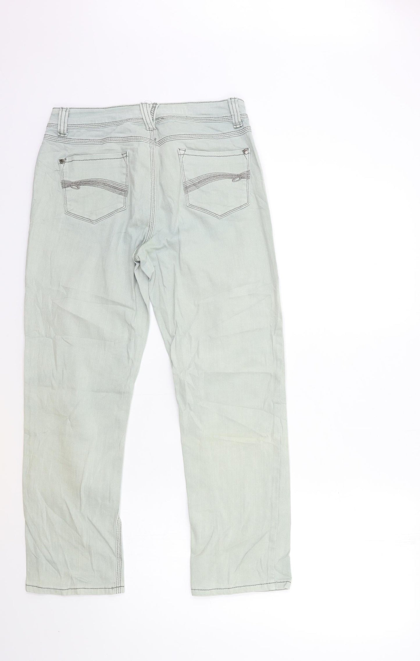 Preworn Womens Blue  Denim Cropped Jeans Size 10 L28 in