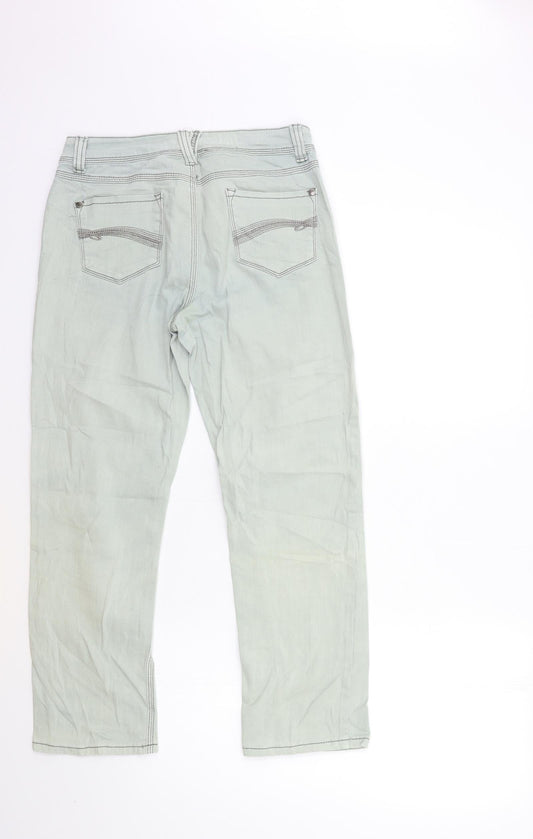 Preworn Womens Blue  Denim Cropped Jeans Size 10 L28 in