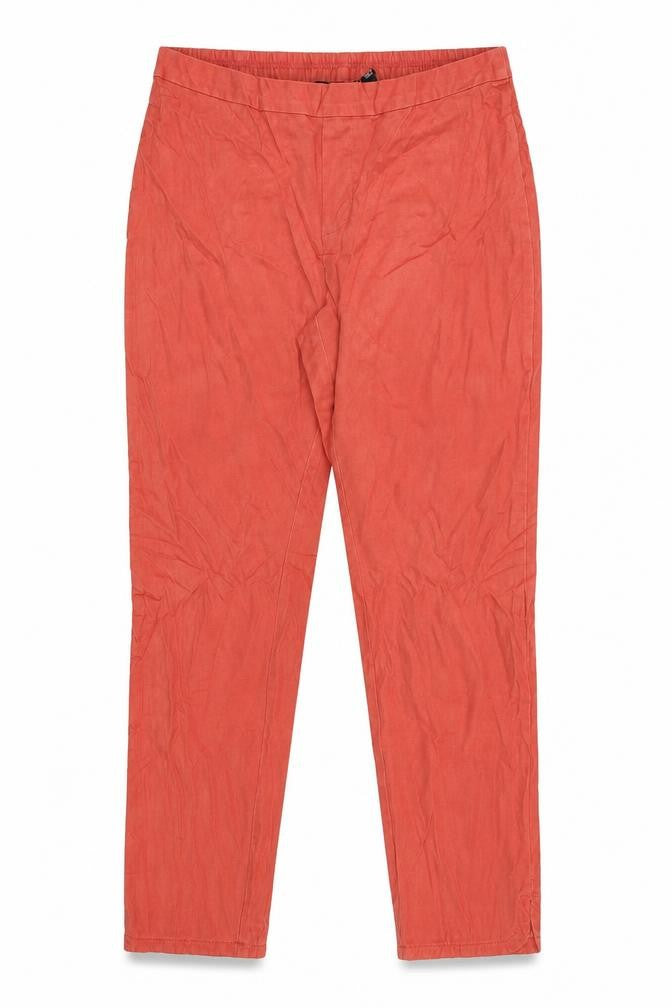Front view of isac mizara live women’s red denim skinny jeans, size UK 16, 26-inch leg