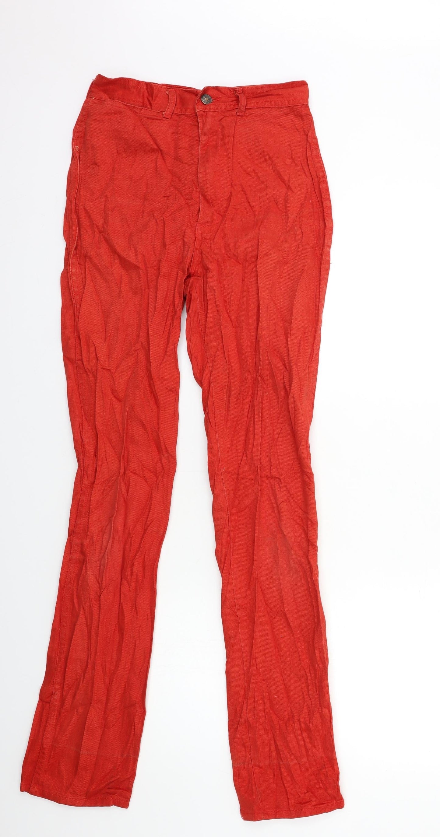Preworn Womens Red  Denim Skinny Jeans Size 26 in L31 in