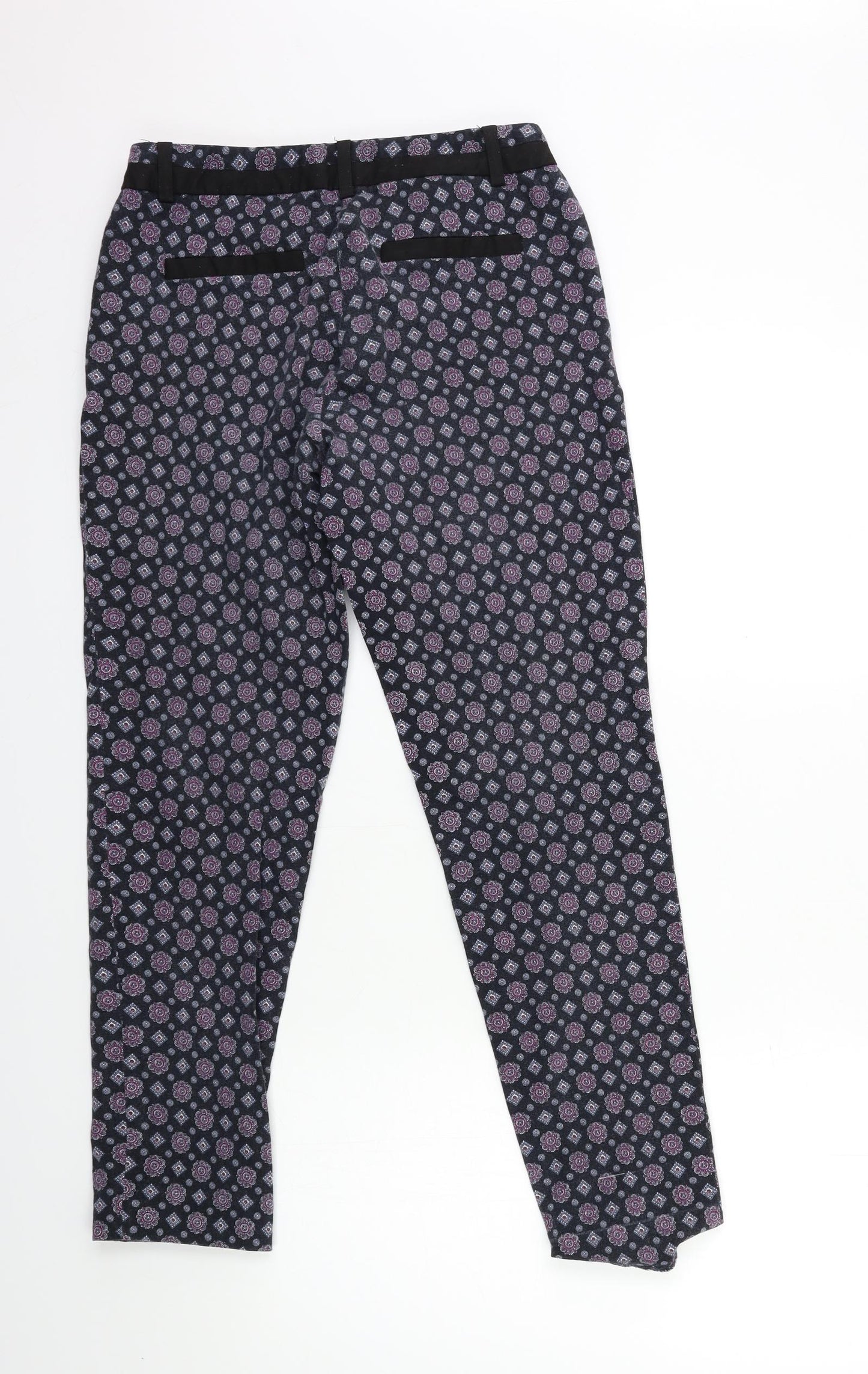 River Island Womens Black Geometric  Trousers  Size 8 L26 in