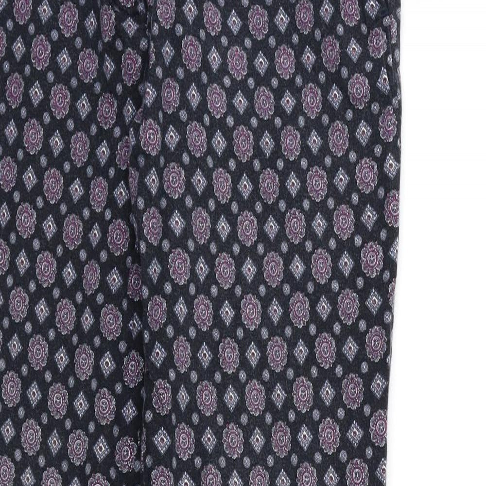 River Island Womens Black Geometric  Trousers  Size 8 L26 in