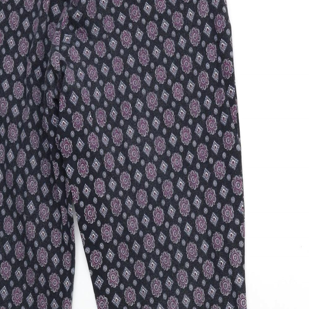River Island Womens Black Geometric  Trousers  Size 8 L26 in