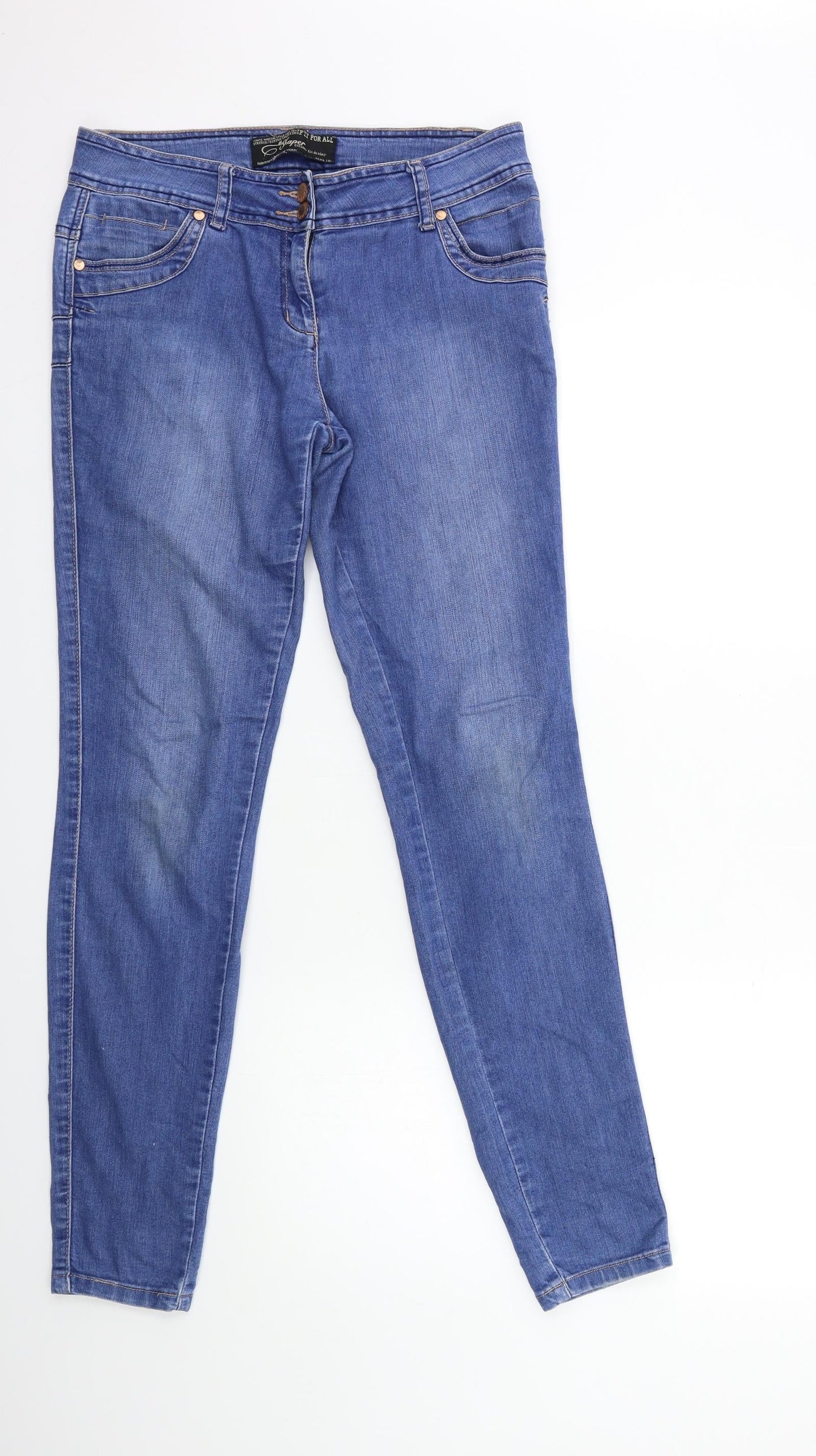 Preworn Womens Blue  Denim Skinny Jeans Size 10 L32 in
