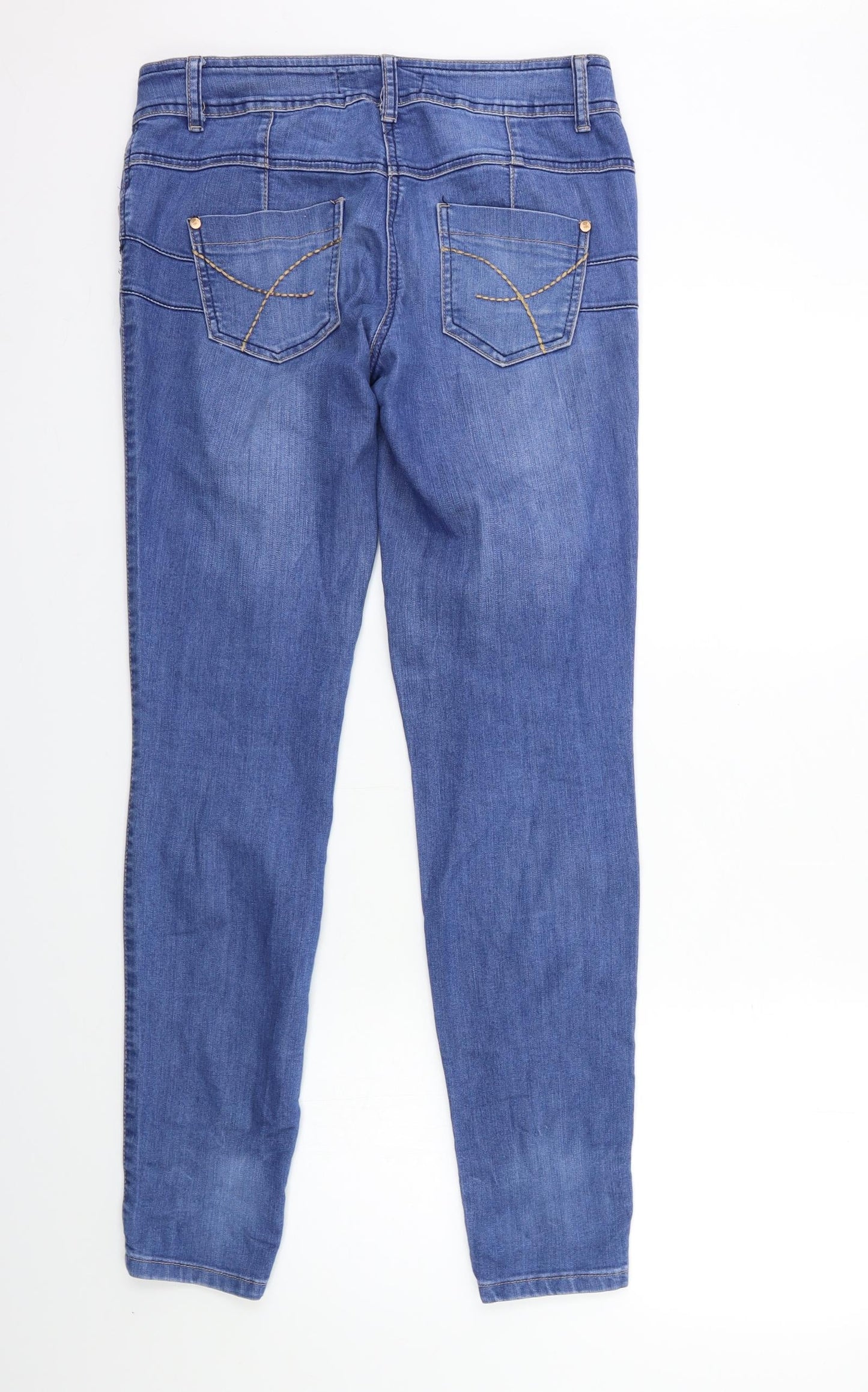 Preworn Womens Blue  Denim Skinny Jeans Size 10 L32 in