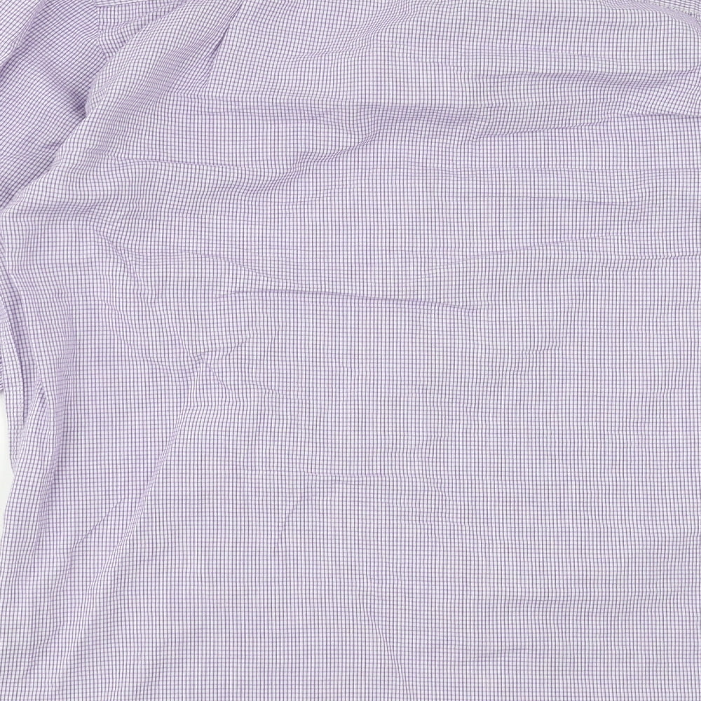 Cedar Wood State Mens Purple Check   Button-Up Size 15.5