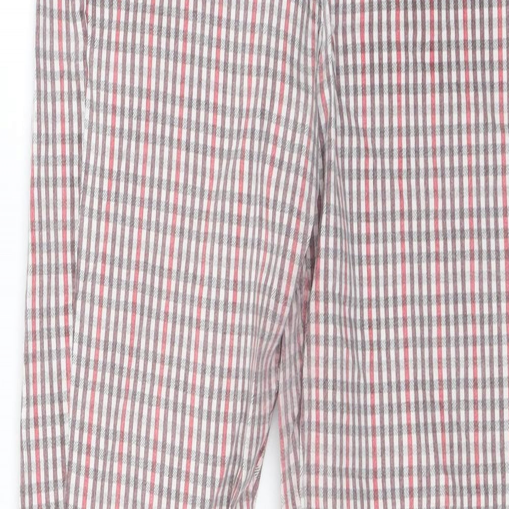 Preworn Womens Red Check Denim Straight Jeans Size 25 L26 in