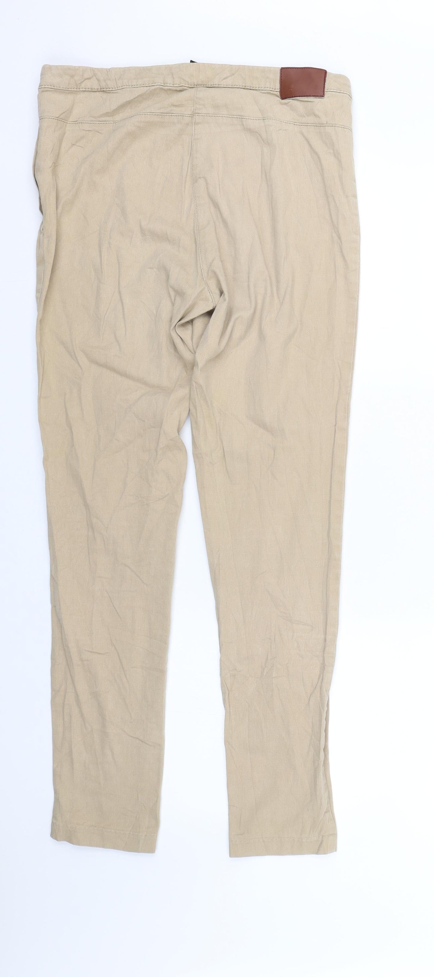 H&M Womens Beige   Capri Trousers Size 10 L28 in