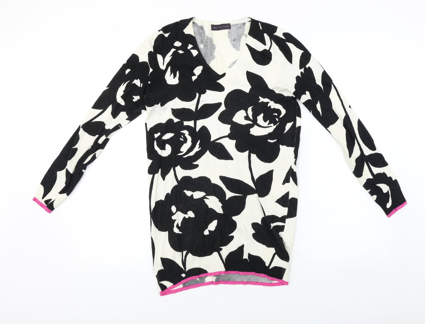 Marks and Spencer  Womens Beige Floral  Pullover Jumper Size 12