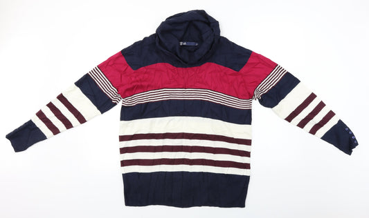 hle Womens Blue Striped  Pullover Jumper Size L
