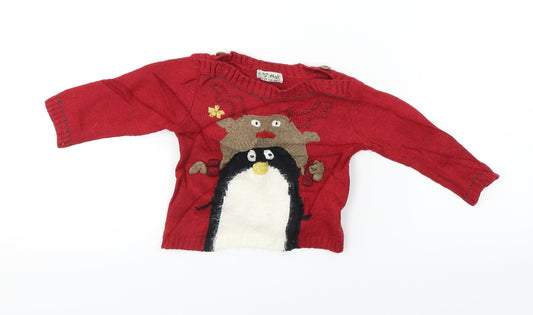 NEXT  Boys Red   Pullover Jumper Size 9-12 Months