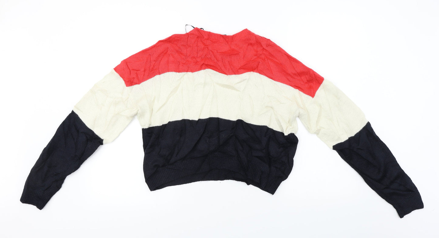 H&M  Womens Beige Striped  Pullover Jumper Size M