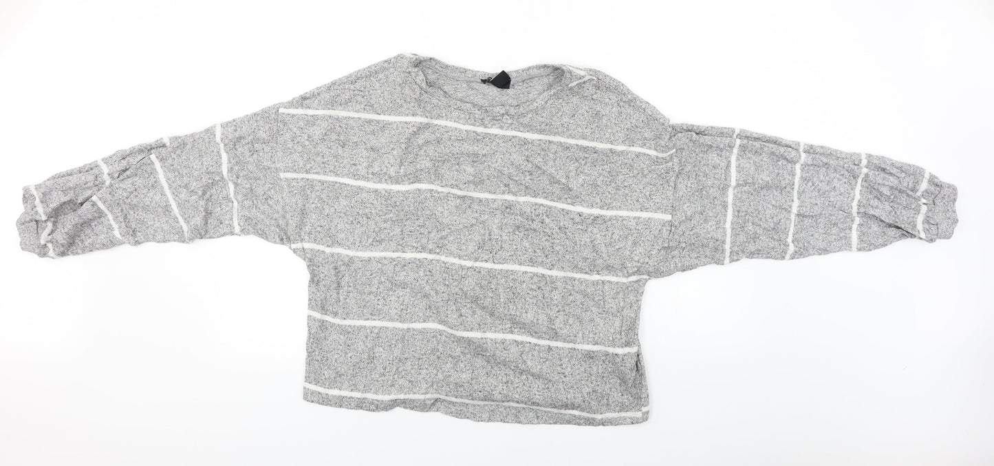 New Look  Womens Grey Striped  Pullover Jumper Size L