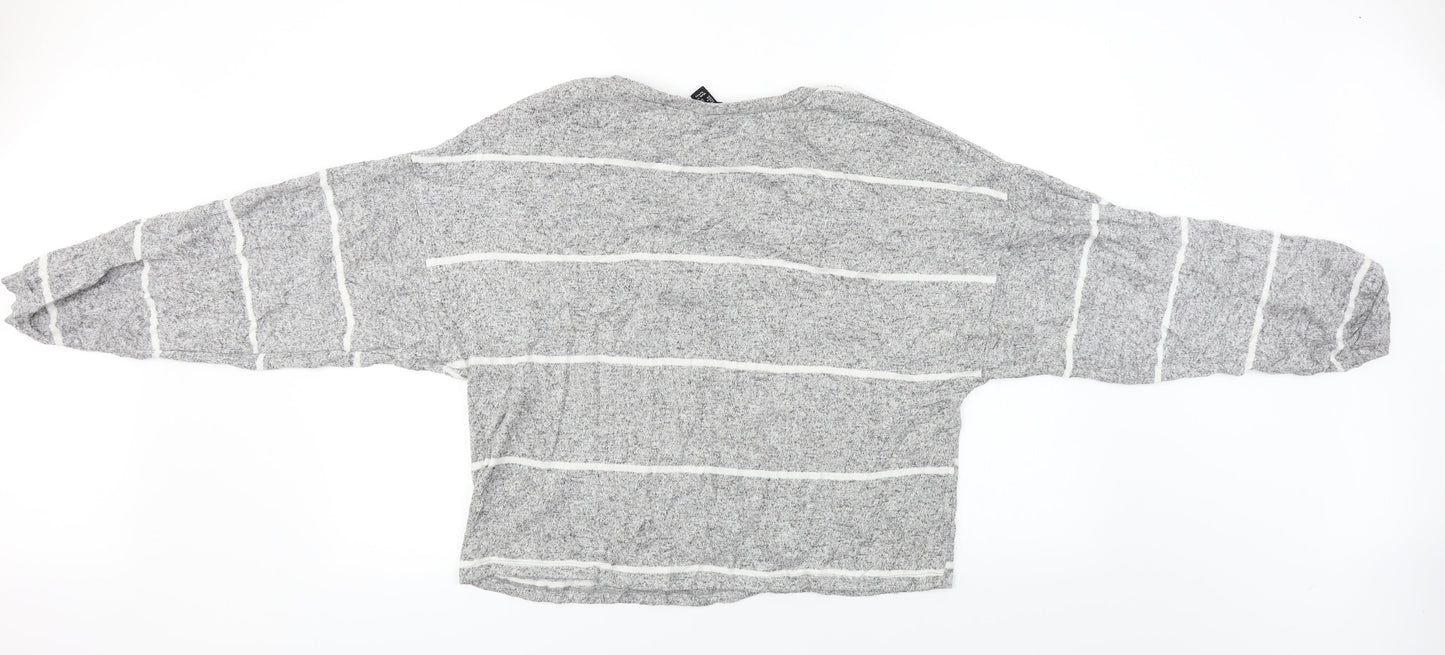 New Look  Womens Grey Striped  Pullover Jumper Size L