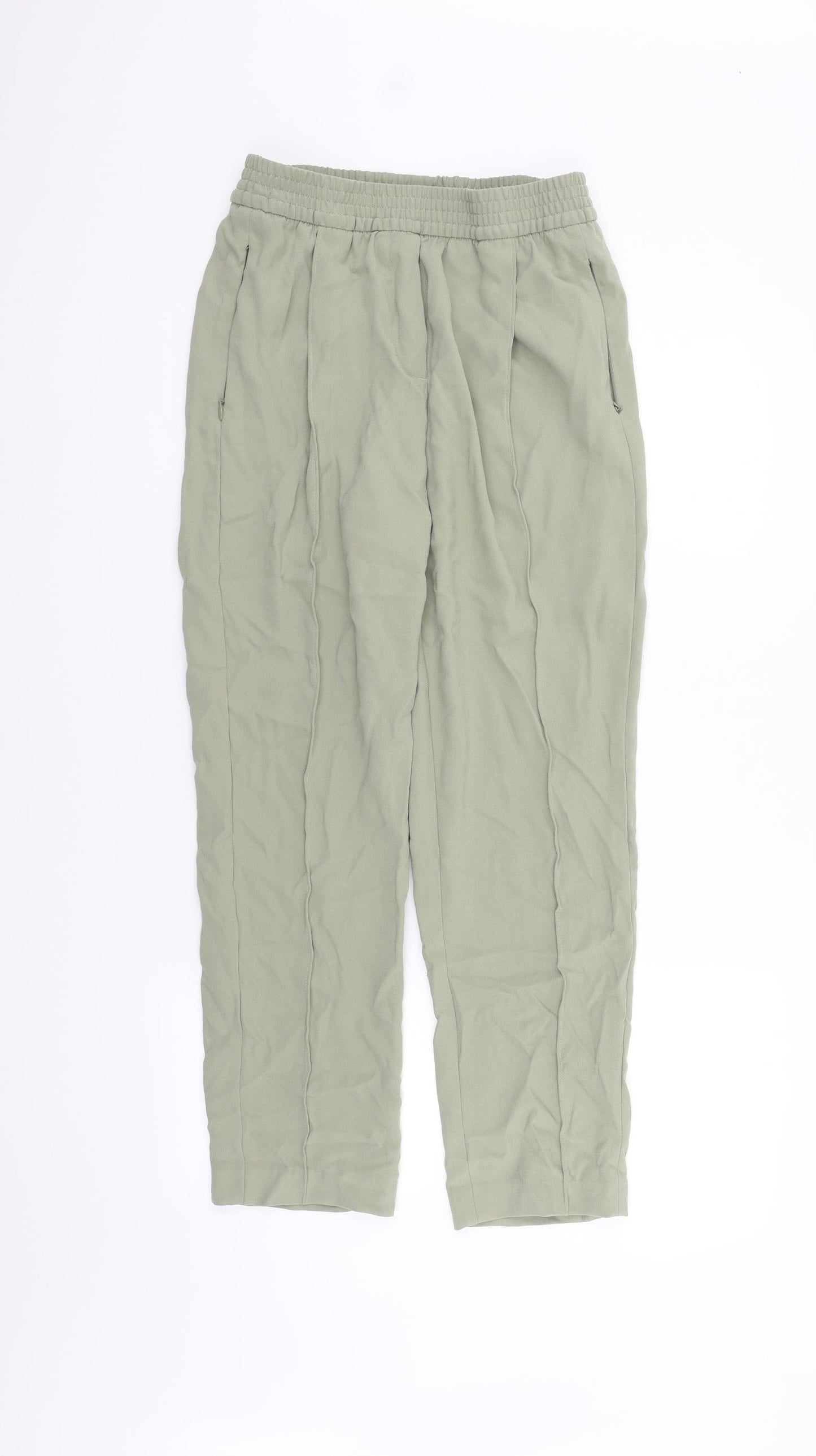 Marks and Spencer Womens Green   Trousers  Size 8 L25 in - Elastic Waist Band