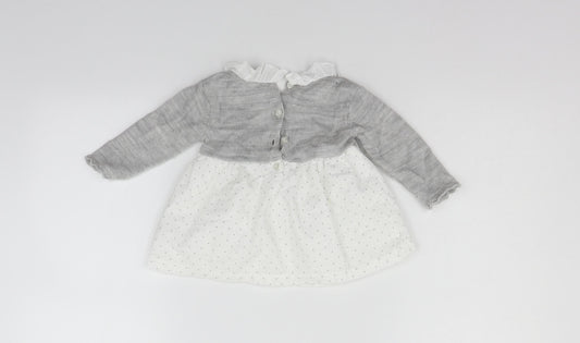 Matalan Girls Grey   Pullover Jumper Size 3-6 Months