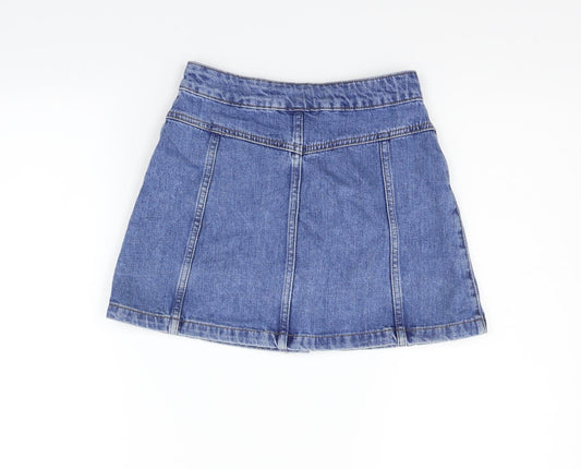 Topshop Womens Blue   A-Line Skirt Size 6