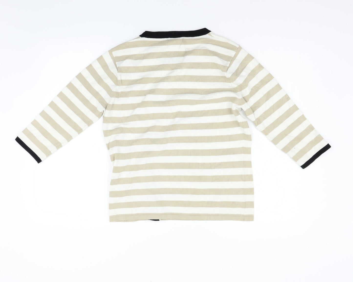 CASAMIA Womens Beige Striped  Pullover Jumper Size M