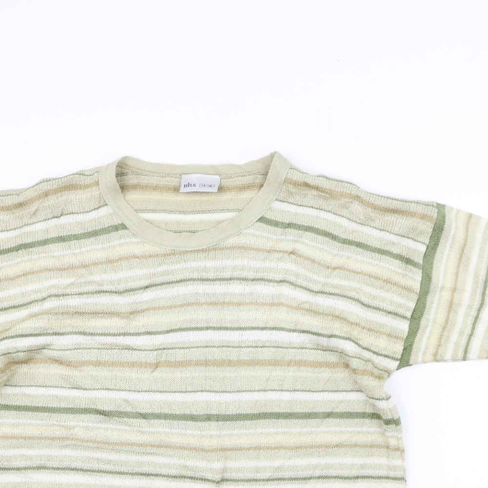 BHS Womens Yellow Striped  Pullover Jumper Size 14