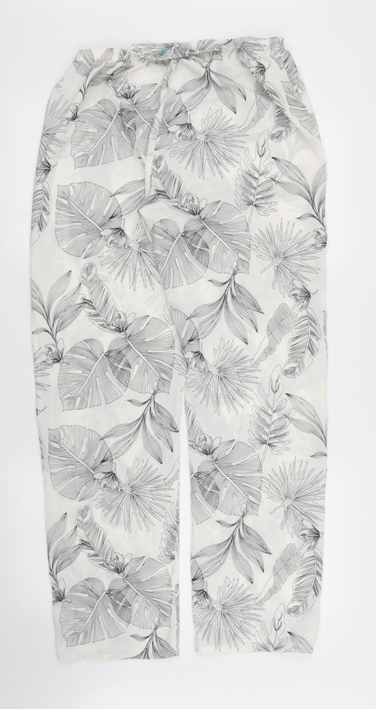 Preworn Womens White Floral  Bloomer Trousers Size 10 L29 in