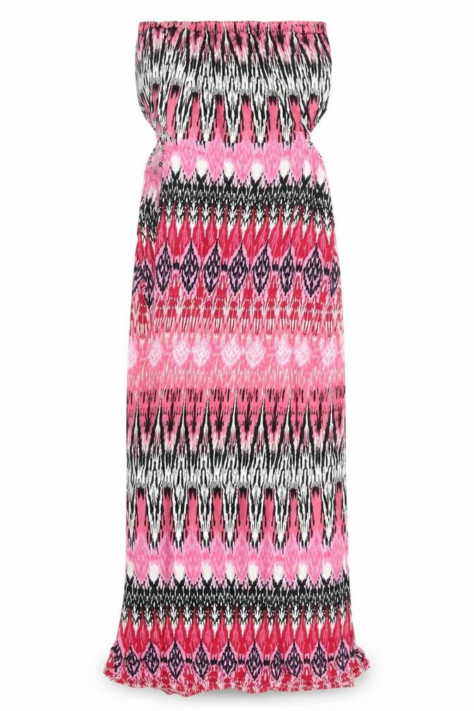 Select Womens Pink Geometric  Maxi  Size L